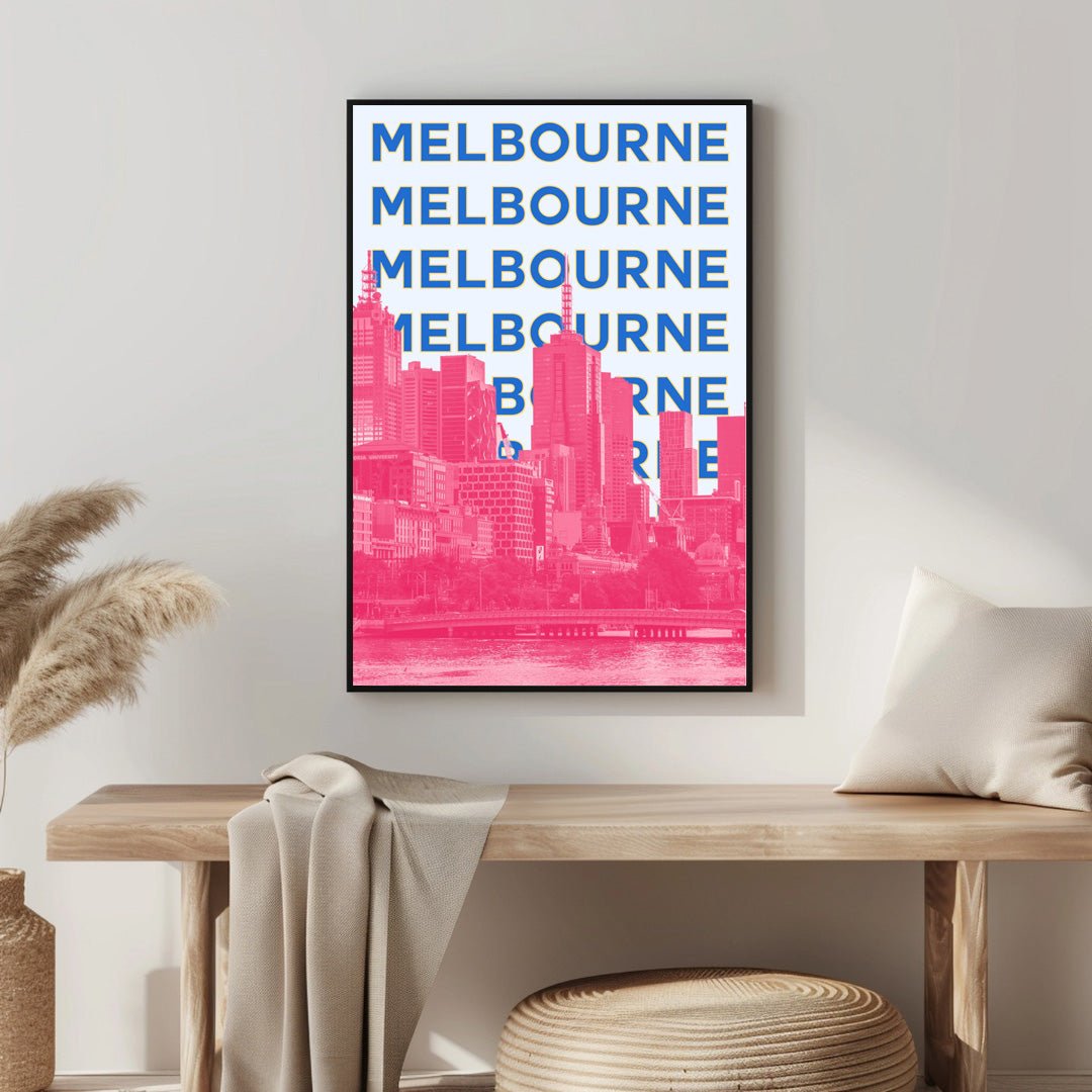 Tablou Canvas Melbourne orizont urban culori vibrante pop-art | The Print Studio