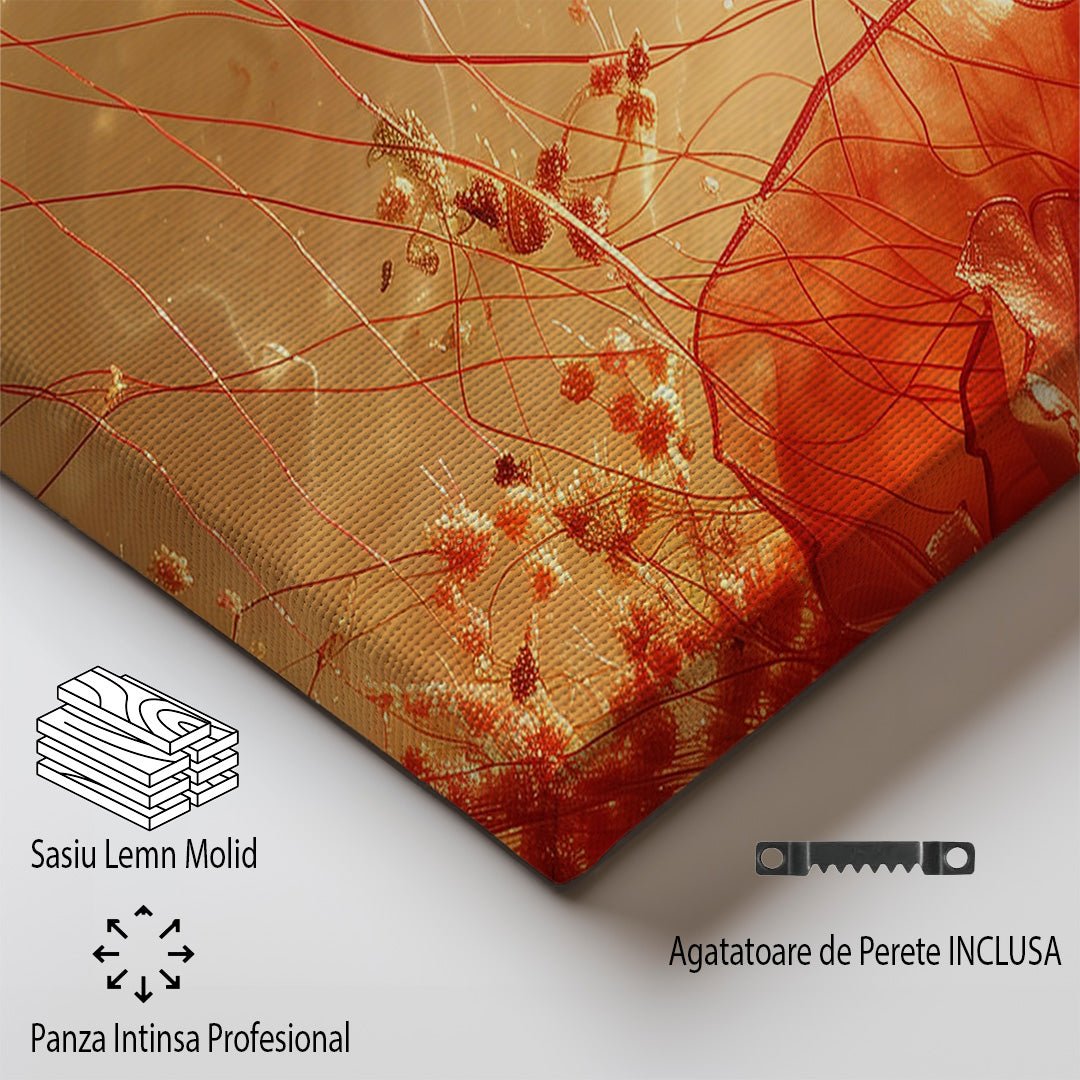 Tablou Canvas floare rosie delicata pe fond luminos abstract | The Print Studio