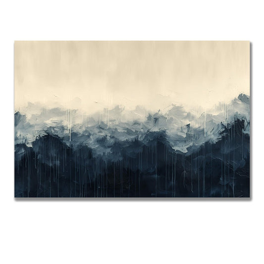 Tablou Canvas valuri oceanice abstracte negre albastre | The Print Studio