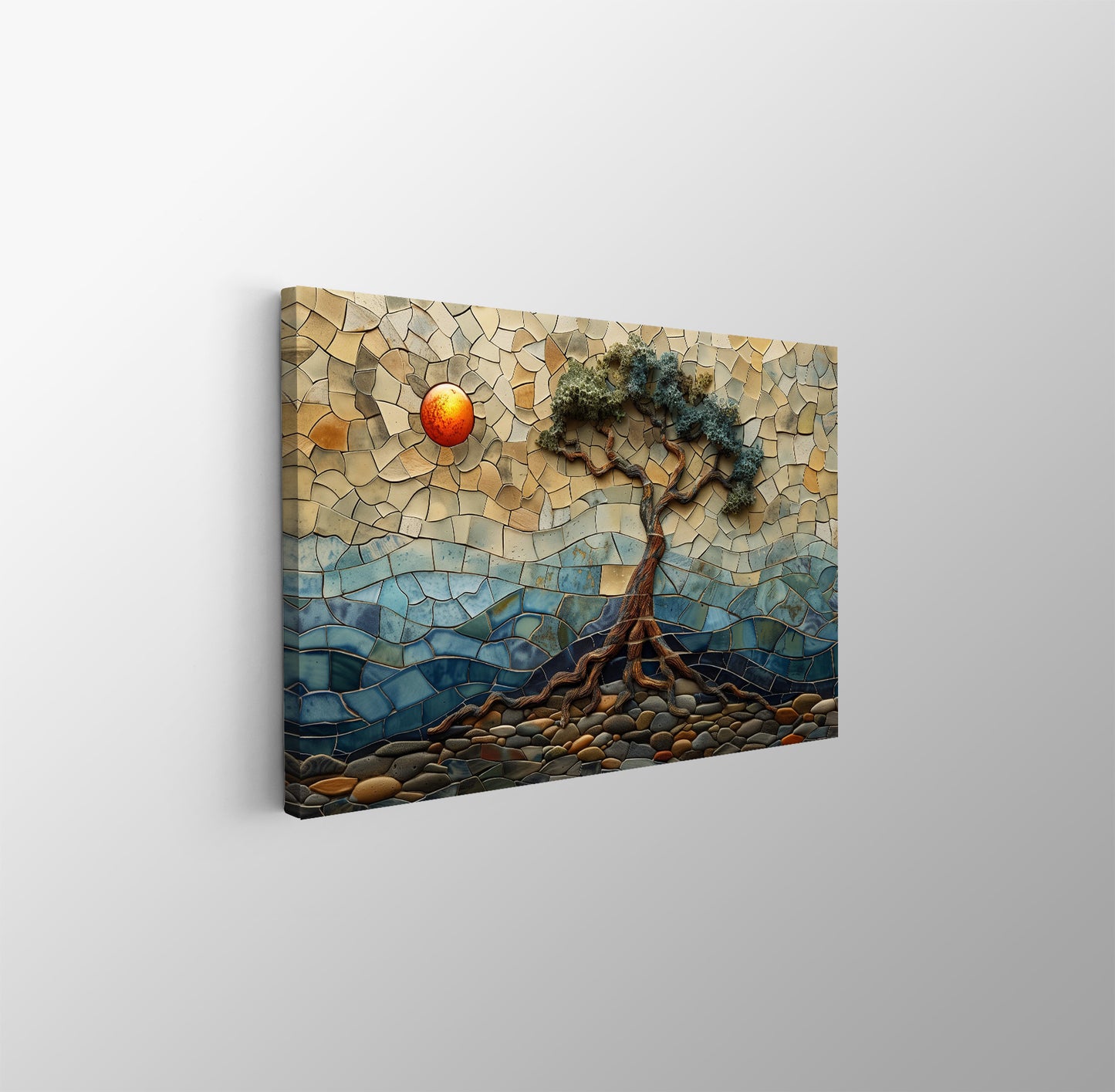 Tablou Canvas arbore mozaic vibrant in peisaj abstract | The Print Studio