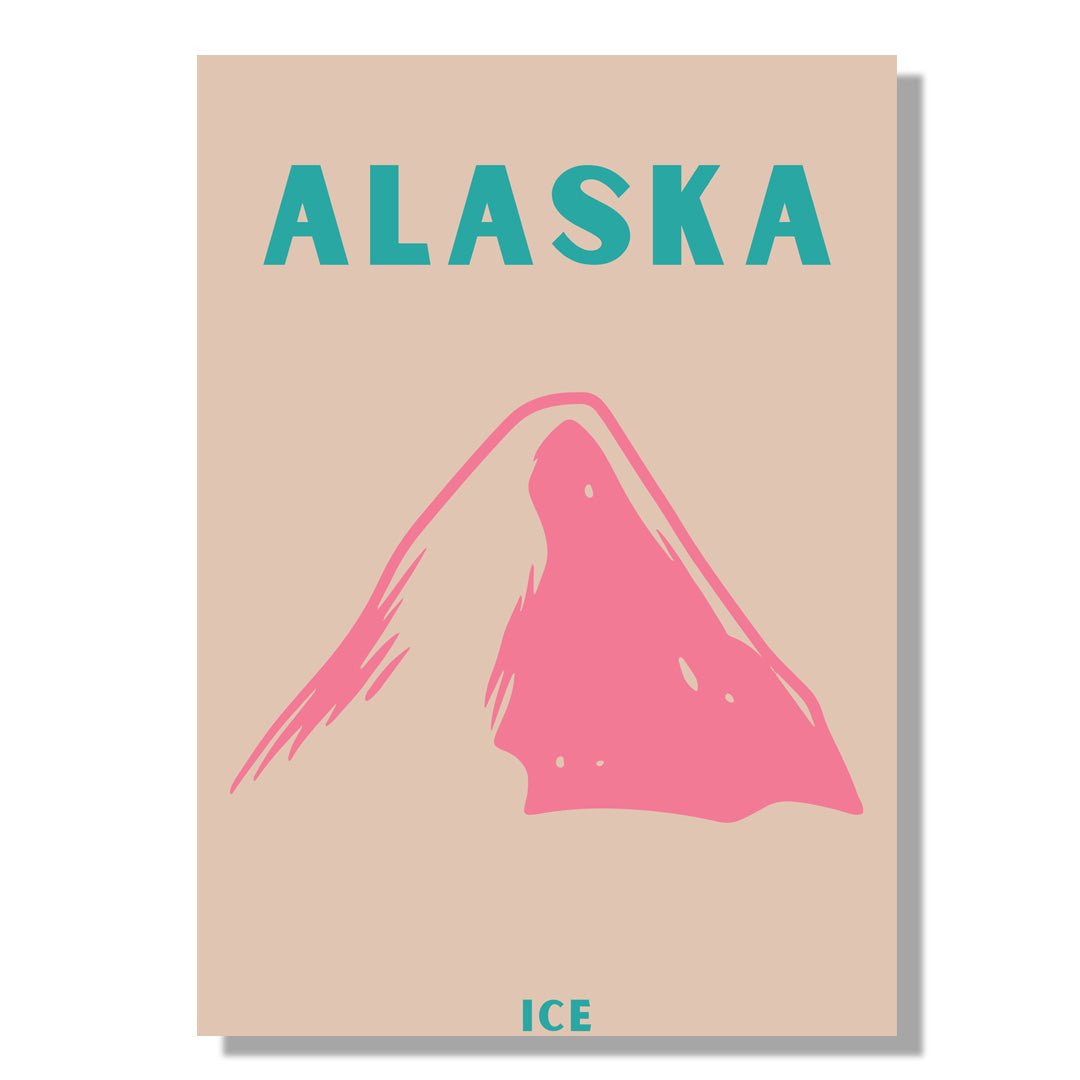 Tablou Canvas Print munte roz Alaska minimalist stil modern