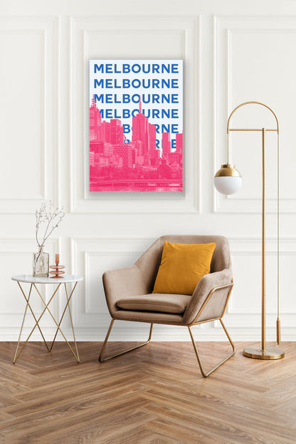 Tablou Canvas Melbourne orizont urban culori vibrante pop-art | The Print Studio