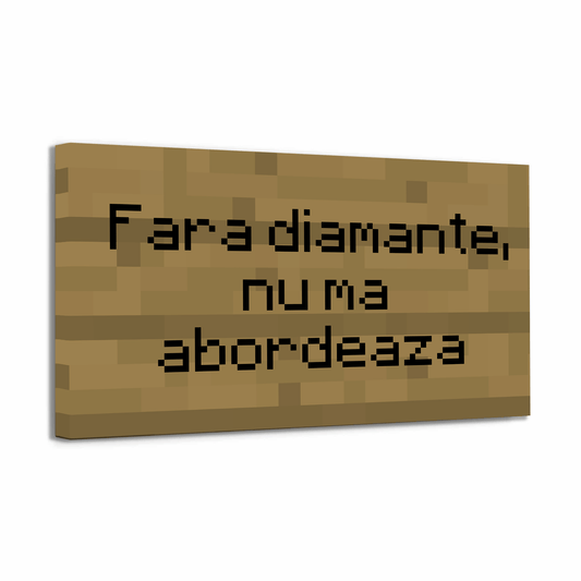 Tablou Canvas pixel art cu diamante stralucitoare Minecraft | The Print Studio