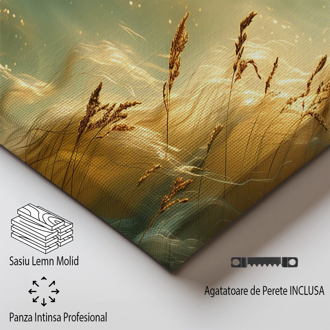 Tablou Canvas camp auriu scalda in lumina calda | The Print Studio