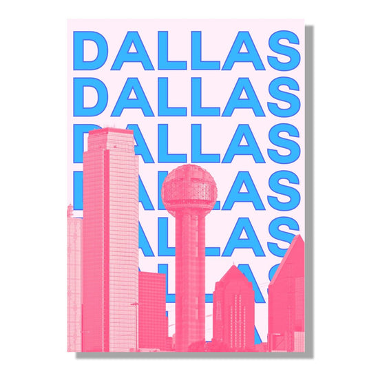 Tablou Canvas skyline Dallas in vibratie pop-art | The Print Studio