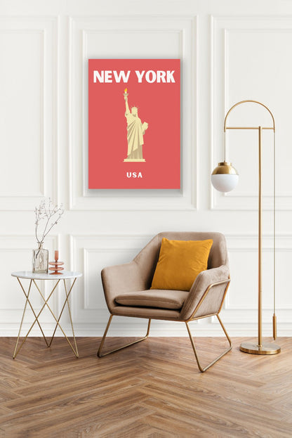 Tablou Canvas Print Statuia Libertatii New York iconic, stil minimalist