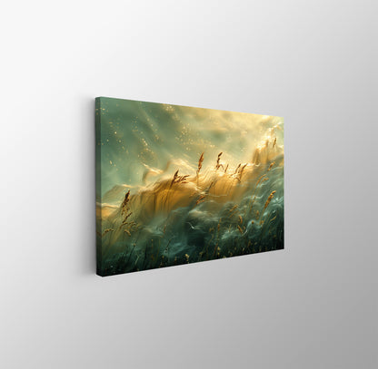 Tablou Canvas camp auriu scalda in lumina calda | The Print Studio