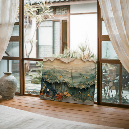 Tablou Canvas flori pastel abstracte in linii naturale | The Print Studio