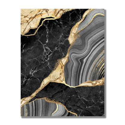 Tablou Canvas Black & Gold Eleganță Abstractă Marmură Decorativă