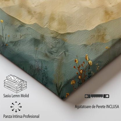 Tablou Canvas camp verde cu flori naturale in stil abstract | The Print Studio