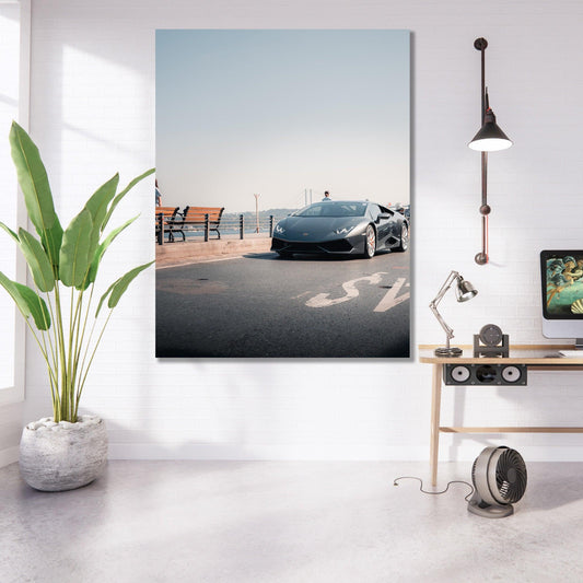 Tablou Printat Lamborghini Priveliste Ocean