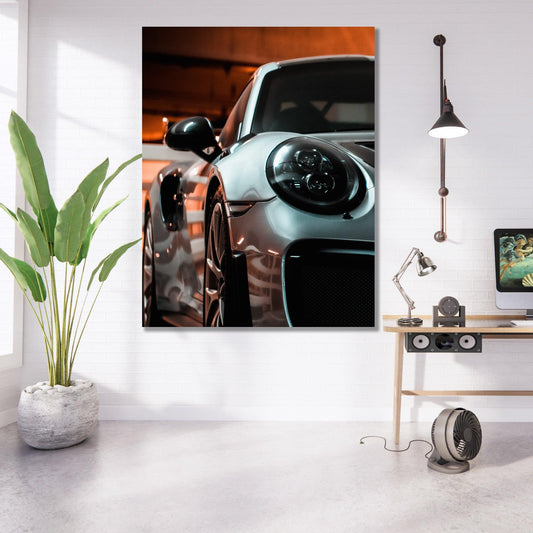 Tablou Porsche Argintiu Canvas ThePrintStudio