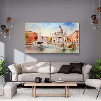 Tablou Canvas- Rome Watercolor